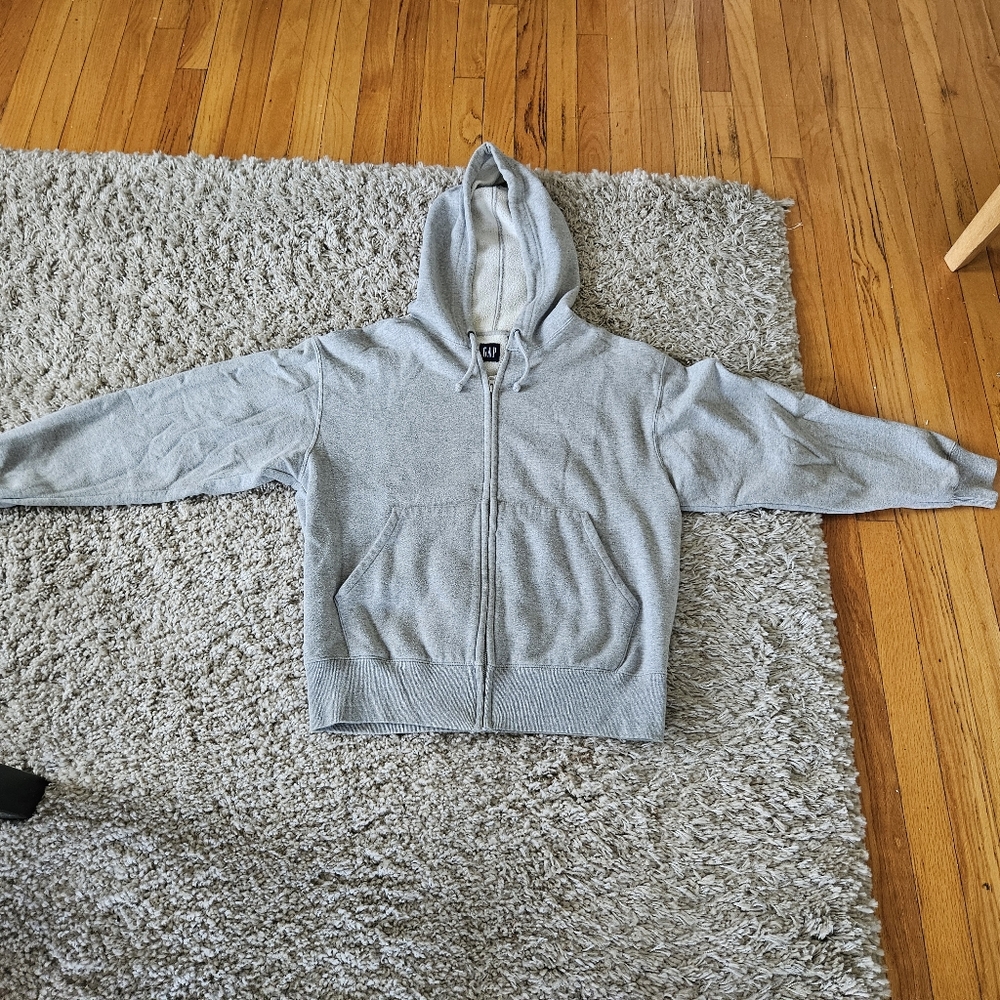 GAP Classic Zip-Up Hoodie Sweatshirt- Men's Size Small- Grey